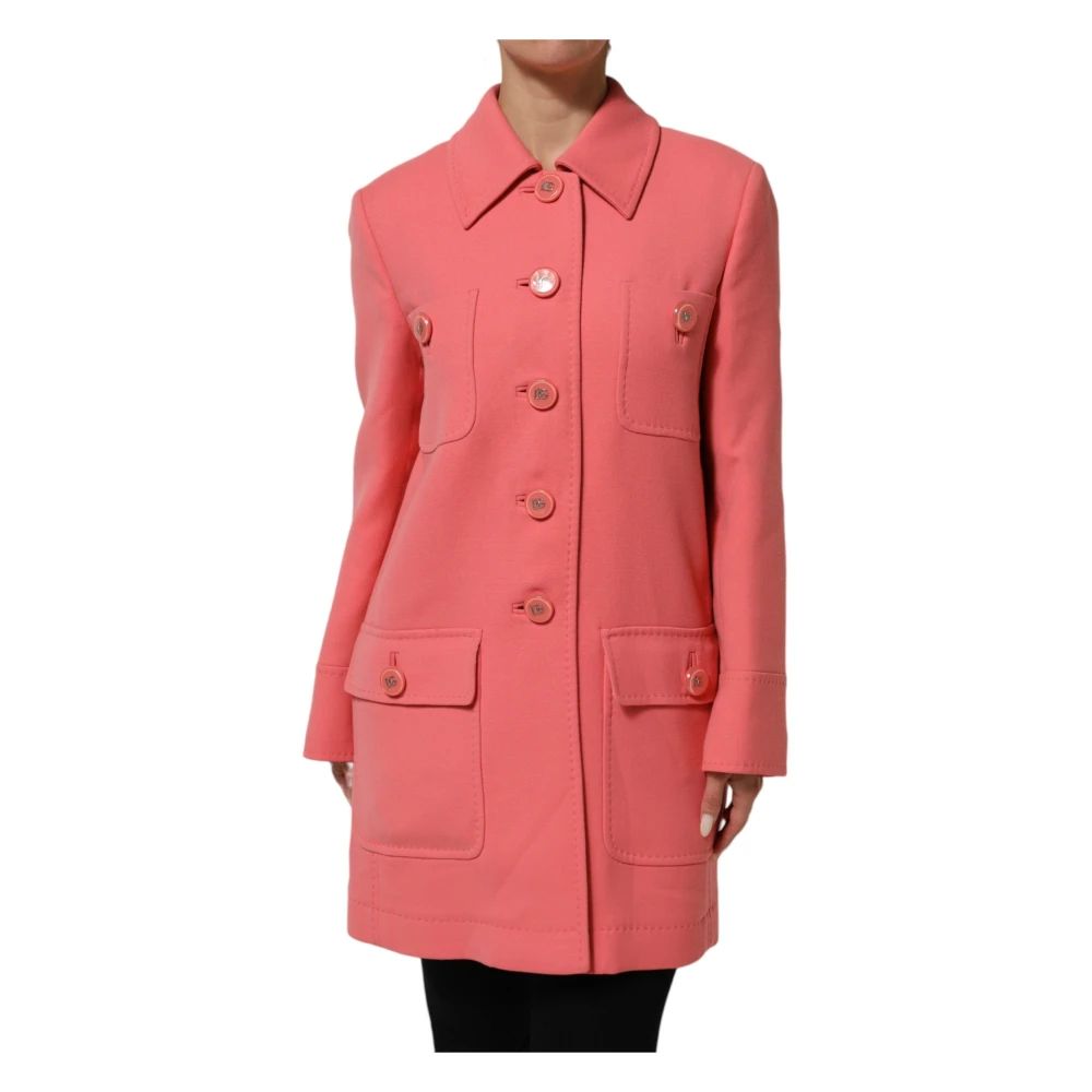 Dolce & Gabbana Women's Pink Trench Coat Jacket - Single-Breasted Coats - Xs - Coats