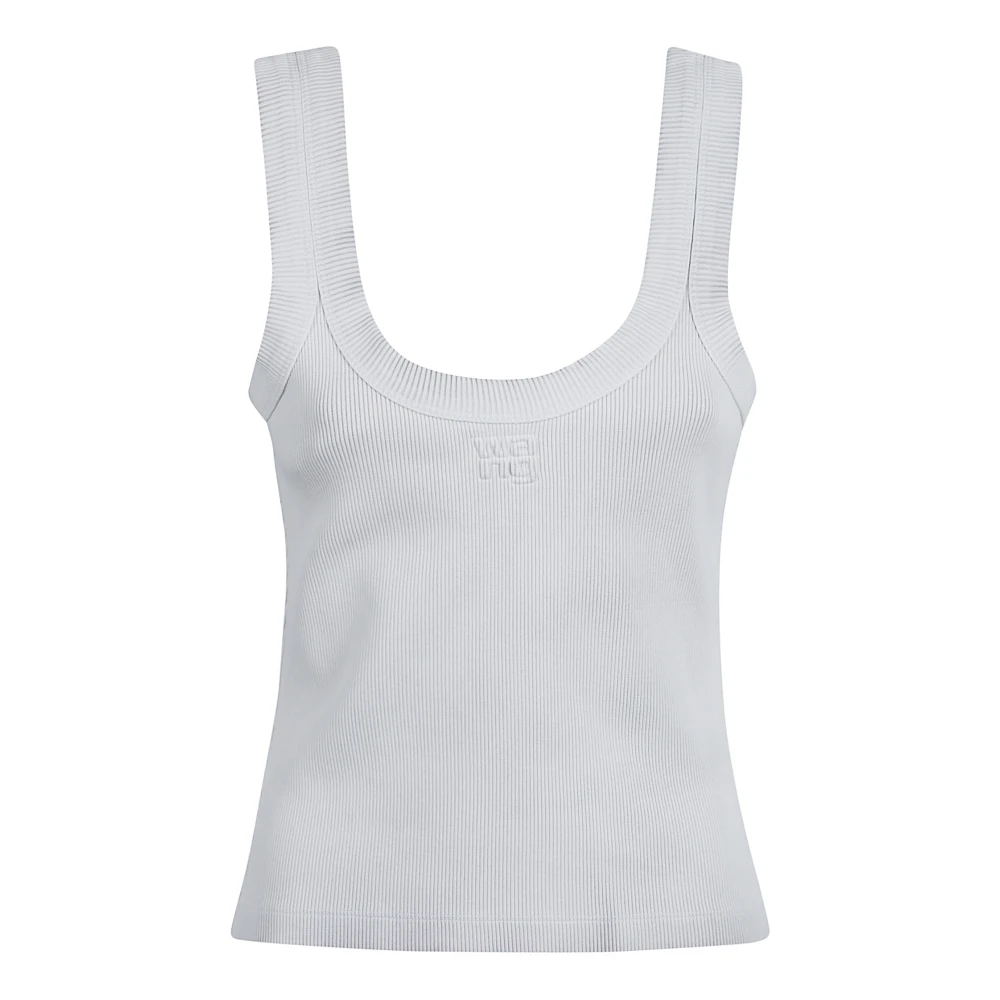 alexander wang Rookwit Ribgebreide Topkleding White Dames