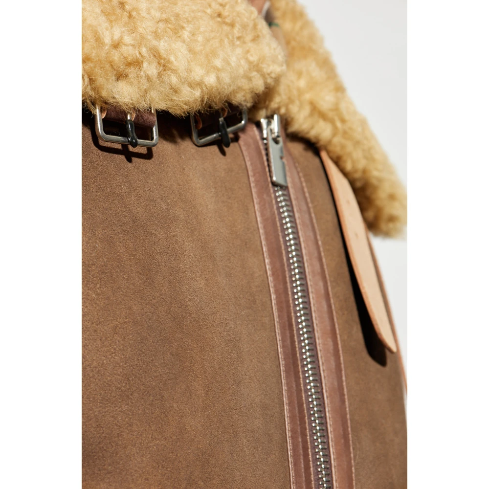 Burberry Shearling jas met zakken Brown Heren