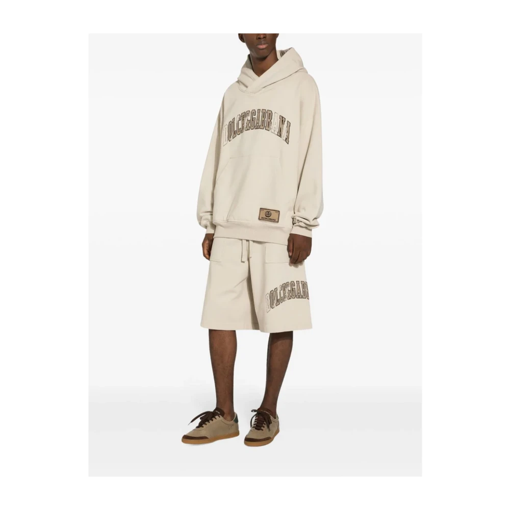 Dolce & Gabbana Beige Sweaters met Logo Borduurwerk Beige Heren