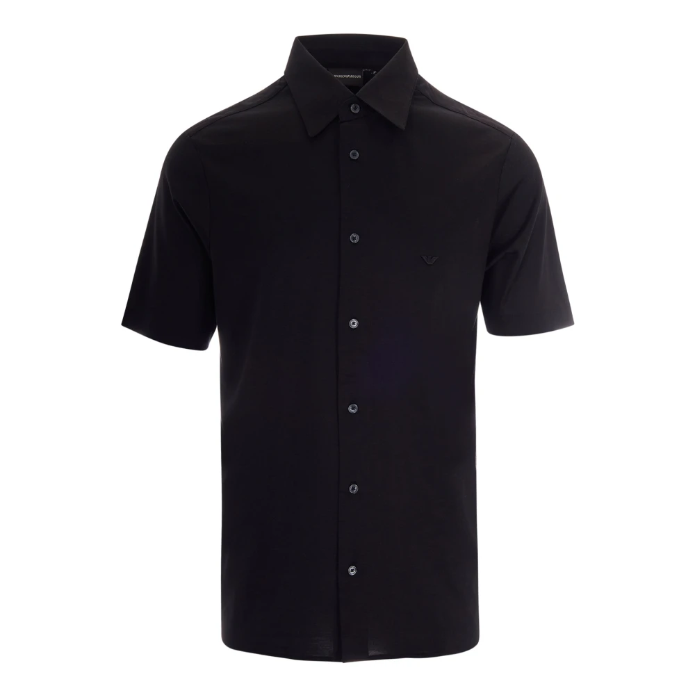 Emporio Armani Men's Black Short Sleeve Shirts, S, Short Sleeve Shirts