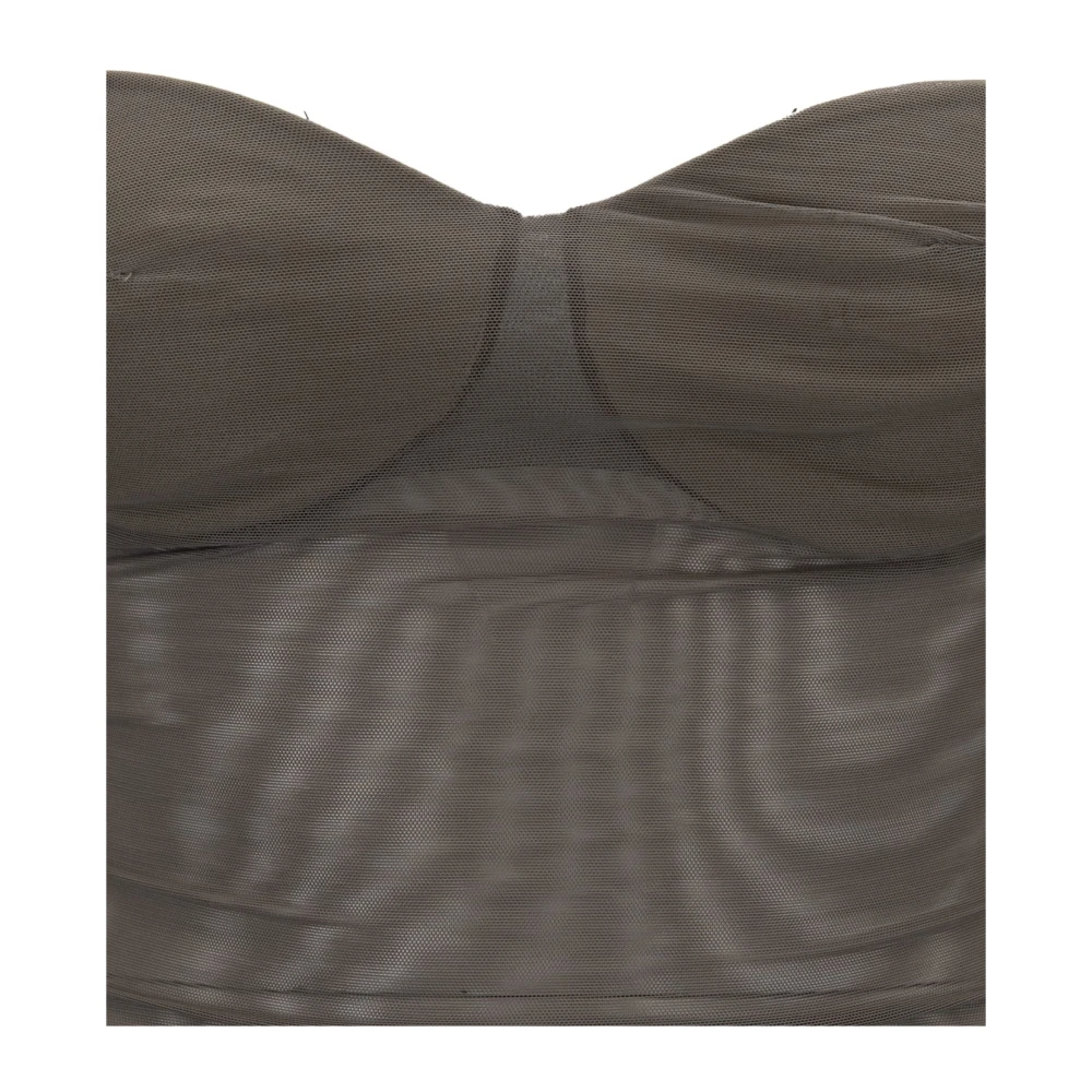 Elisabetta Franchi Doorschijnende Mesh Gewatteerde Bh Top Green Dames