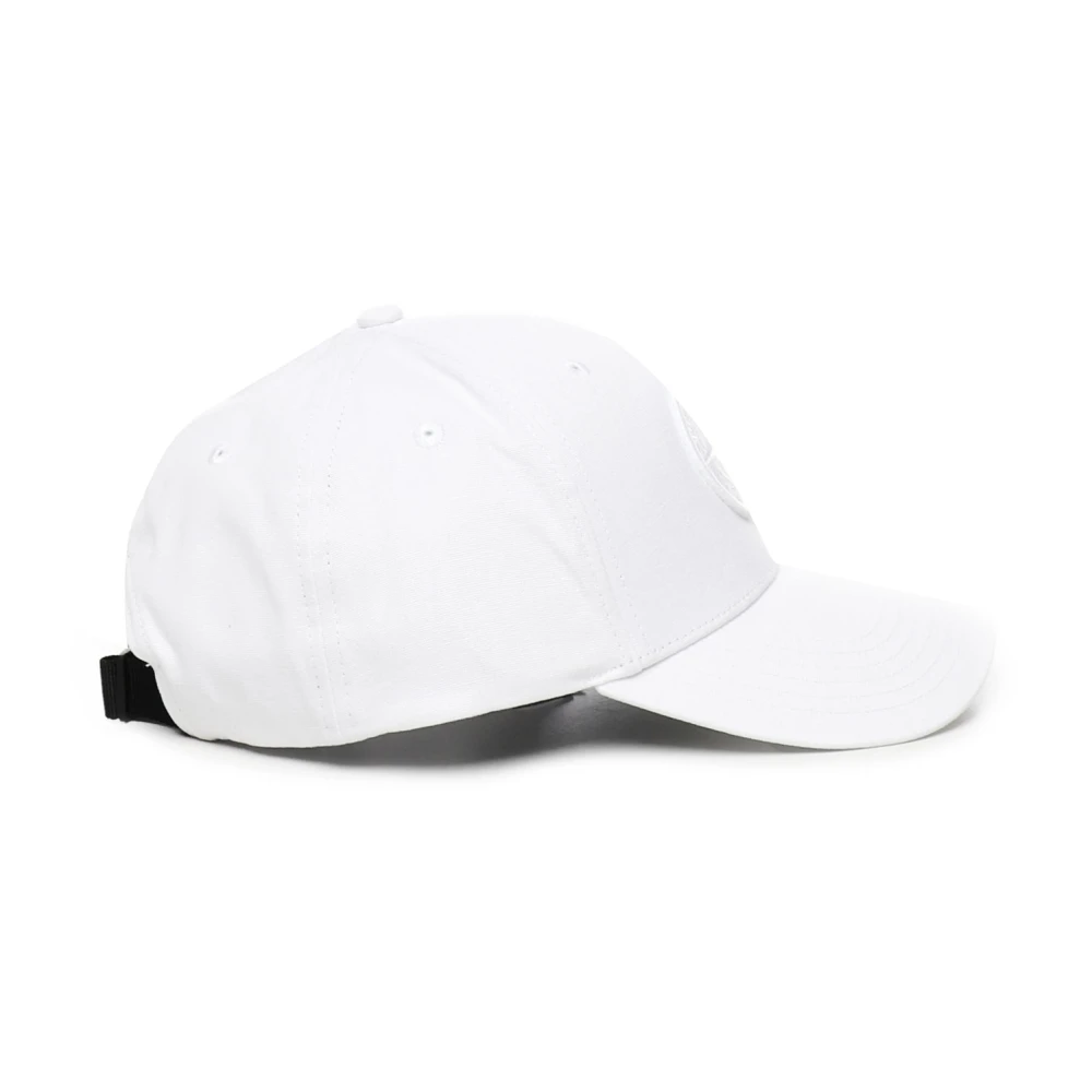 Stone Island Witte Katoenen Geborduurde Logo Hoed White Heren