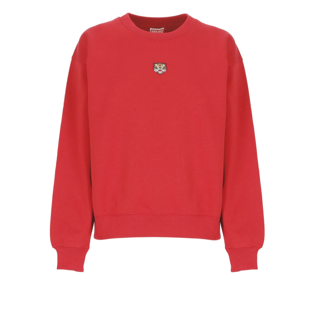 Kenzo Röd Tröja med Lucky Tiger Broderi Red, Dam