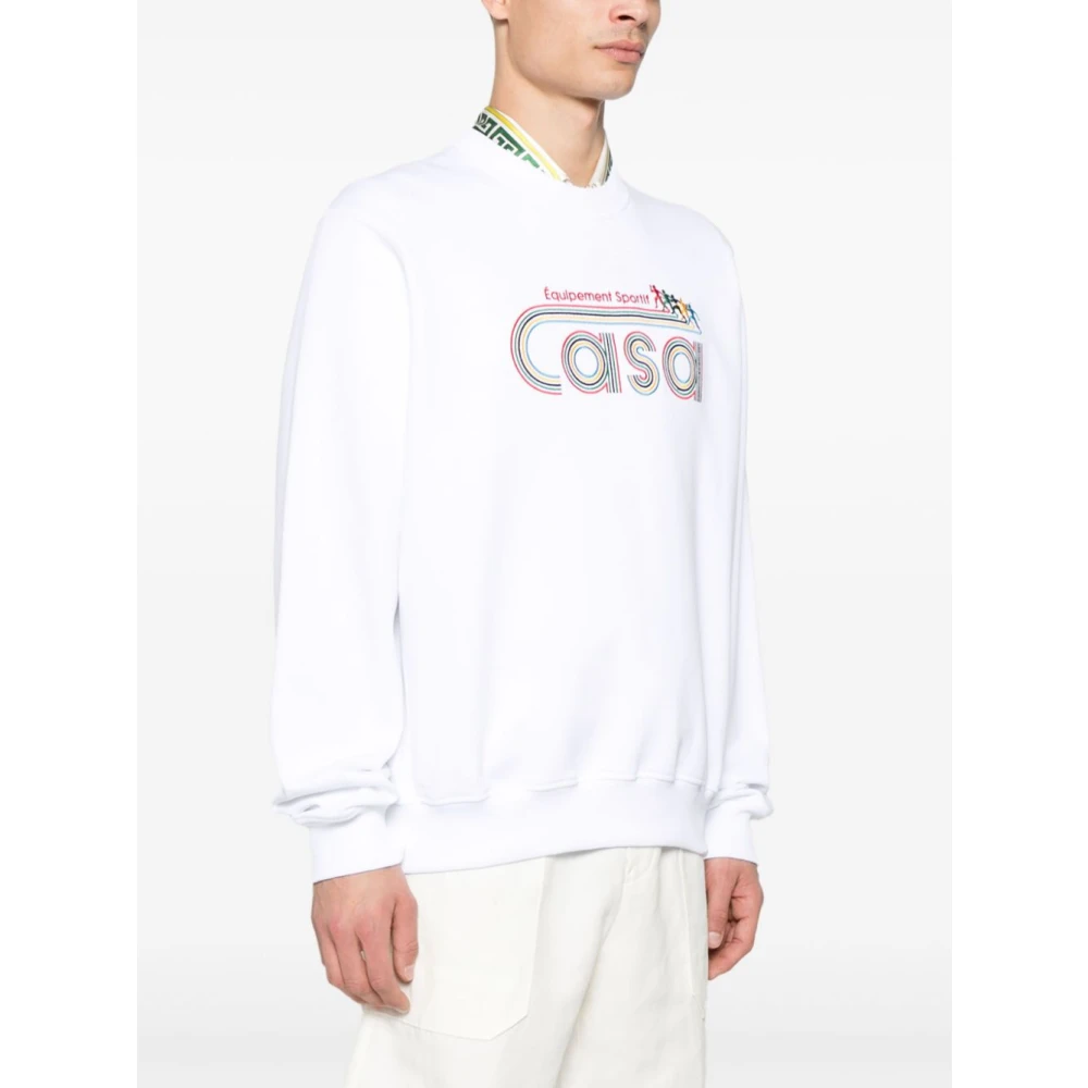 Casablanca Sportif Ronde Hals Lange Mouw Sweatshirt White Heren