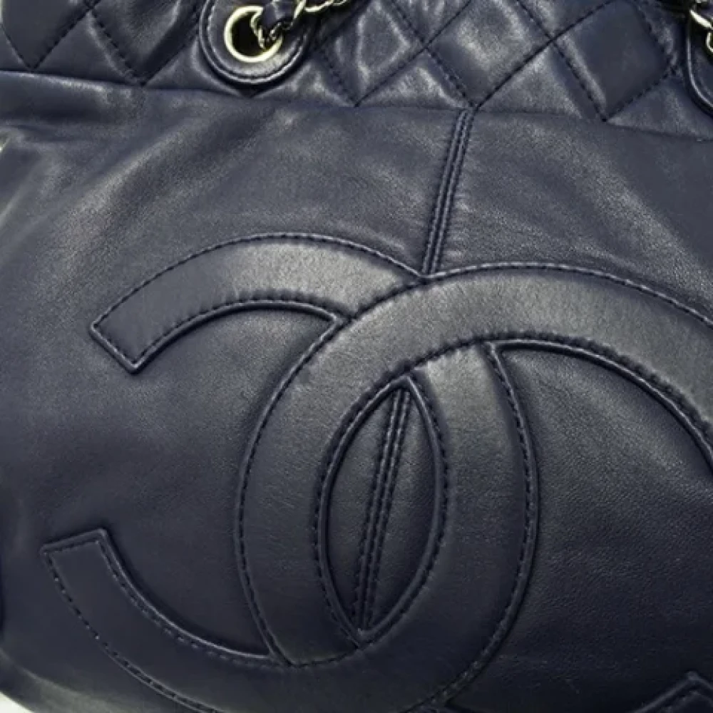 Chanel Vintage Pre-owned Leather totes Blue Dames