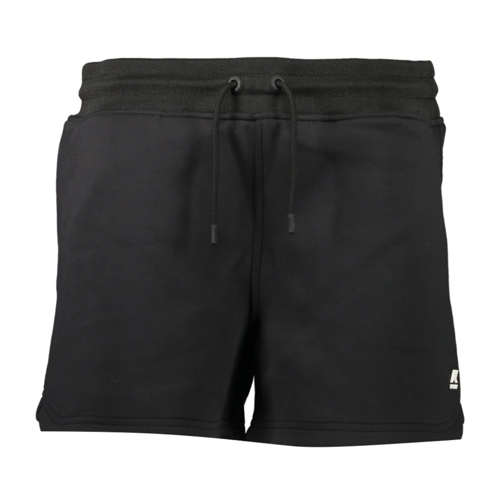 K-way Sportieve Zwarte Shorts met Elastische Taille Black