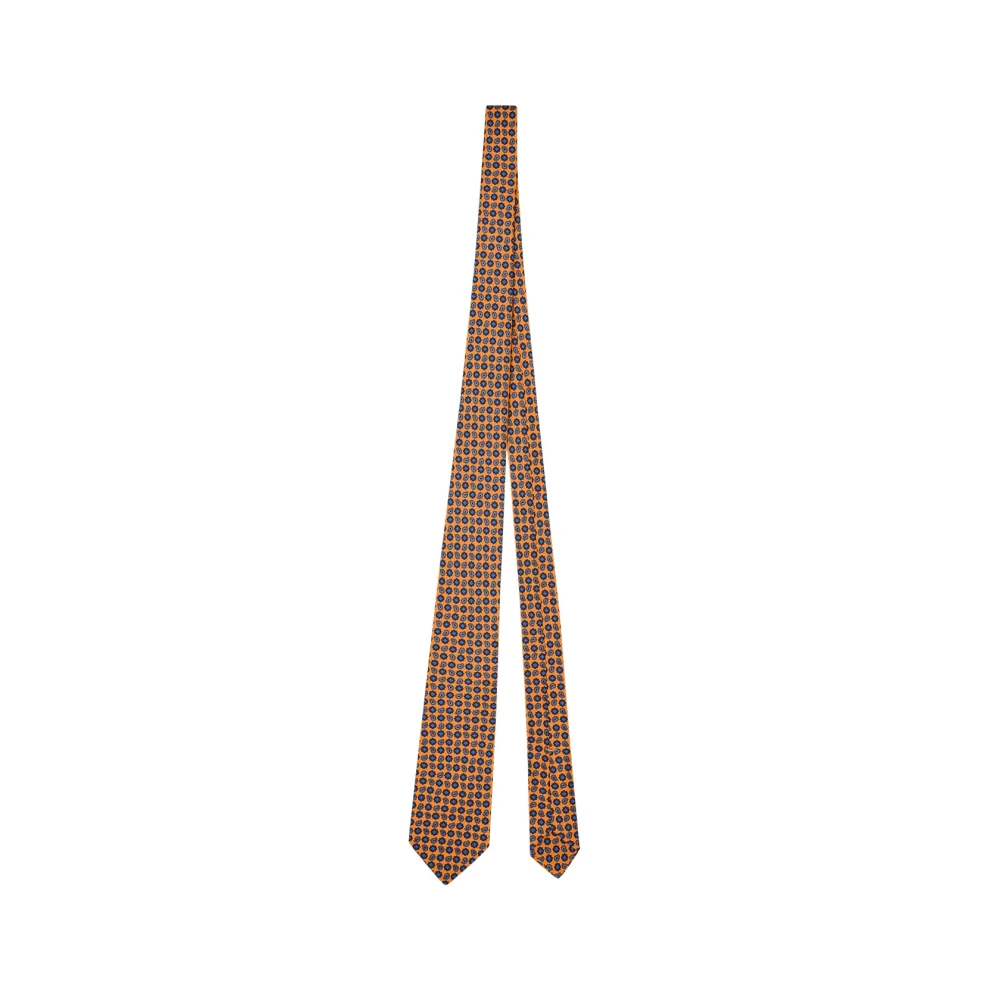 Kiton Handgemaakte Micro Bloe Zijden Stropdas Multicolor Unisex