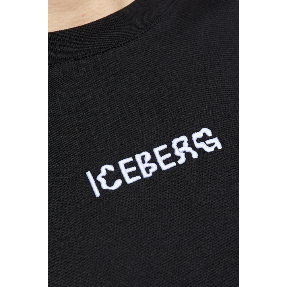 Iceberg Bedrukt T-shirt Black Heren