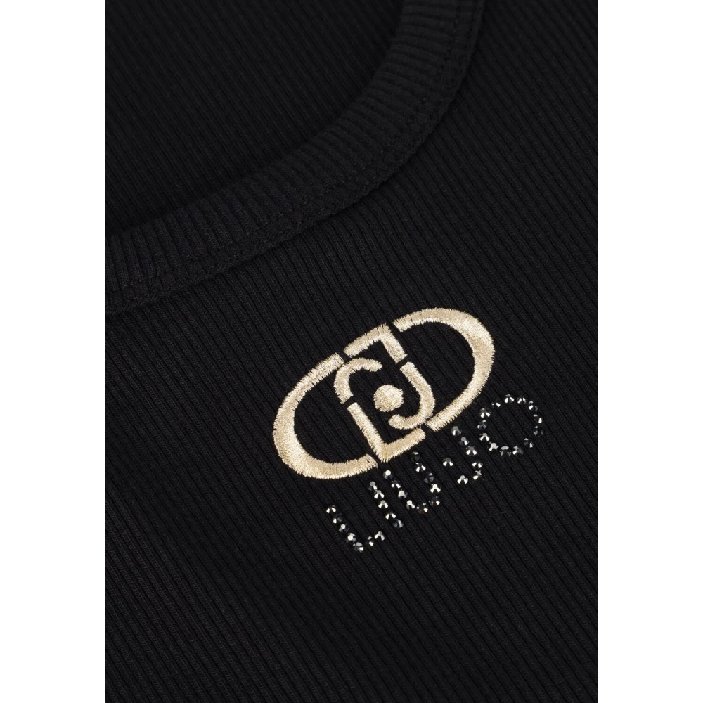Liu Jo Zwarte Tank Top Logo Black Dames