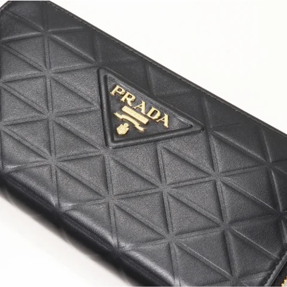 Prada Vintage Pre-owned Leather wallets Black Dames