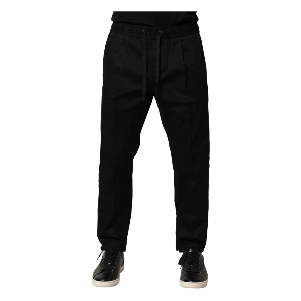 Dolce & Gabbana Men's Black Cotton Jogger Trousers - Sweatpants - L - Trousers