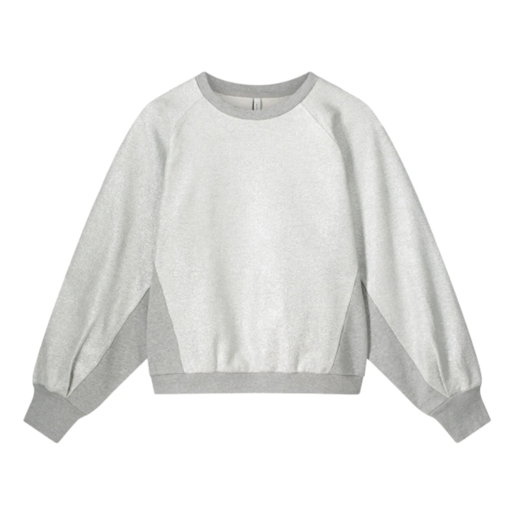 Summum Woman Coated Sweat Loose Fit Sweater Grijs Gray Dames