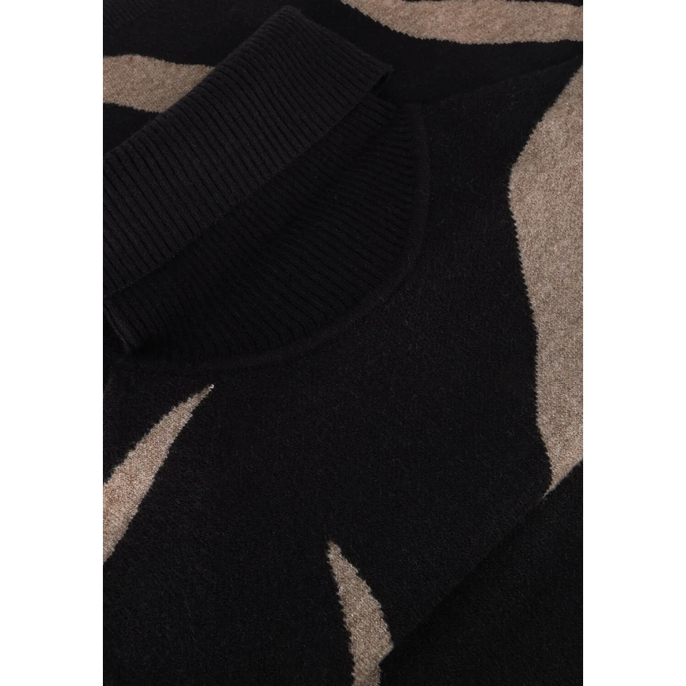 Object Zwarte Gebreide Coljurk Stijlvol Comfort Black Dames