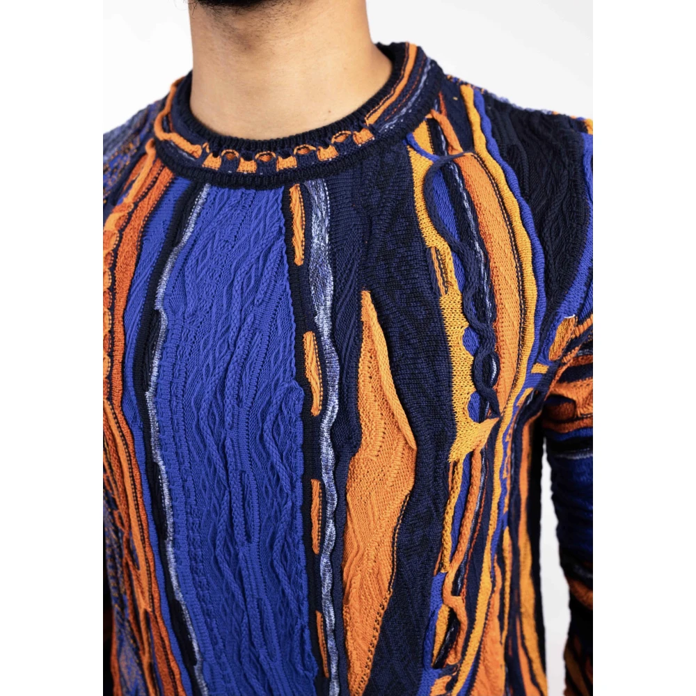 carlo colucci Stijlvolle Ronde-Hals Gebreide Trui voor Heren Multicolor Heren