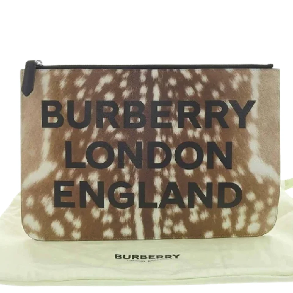 Burberry Vintage Pre-owned Fabric clutches Beige Dames