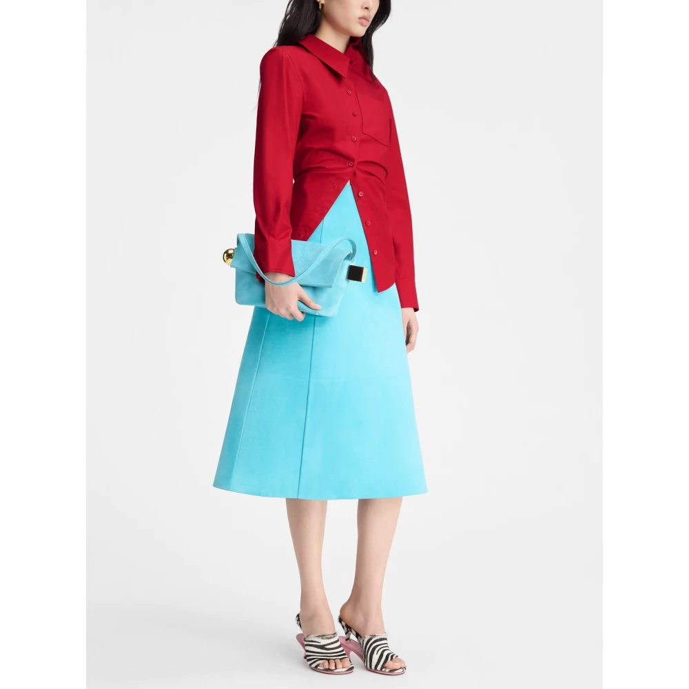 Jacquemus Asymmetrisch Overhemd met Parelknopen Red Dames