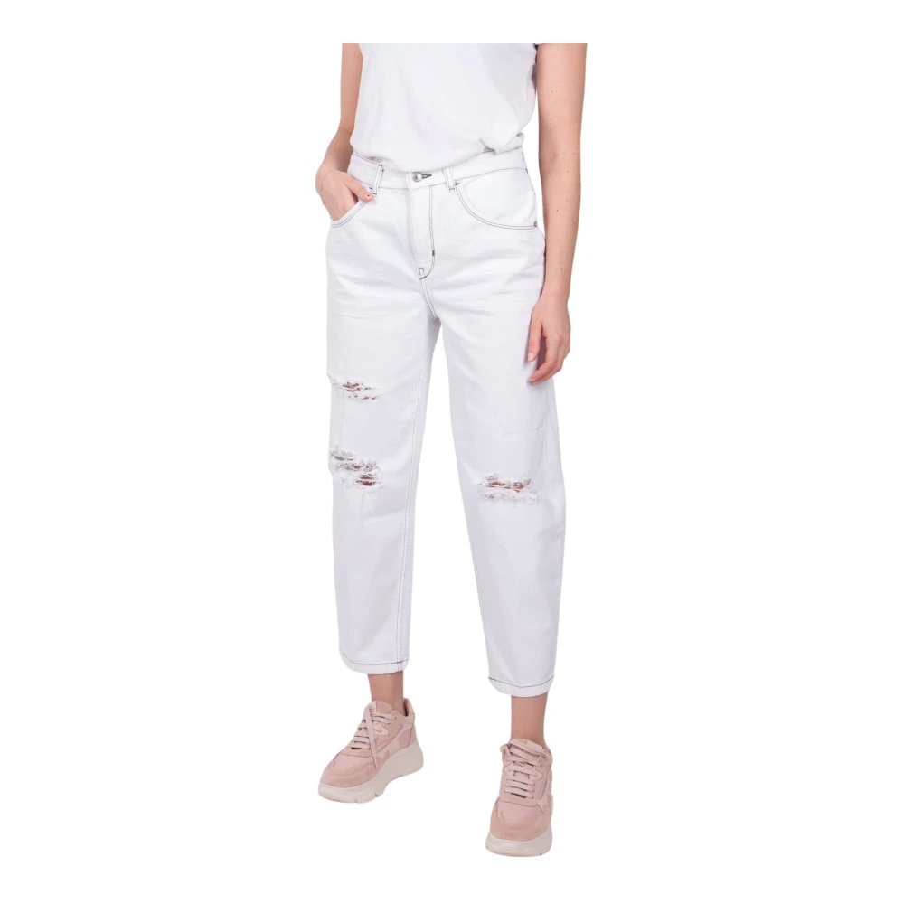 Drykorn Loszittende Witte Shelter Jeans White Dames