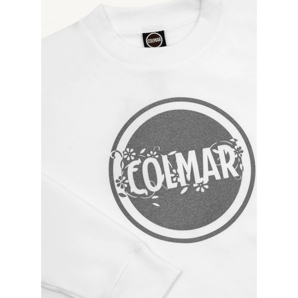 Colmar Witte Sweater met Glitter Logo White Dames