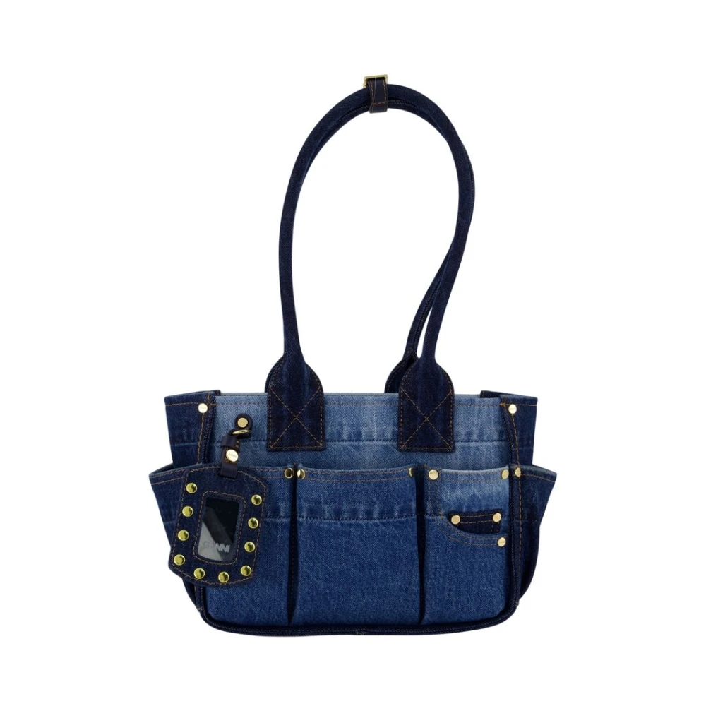 Ganni Women's Blue Posy Small Shoulder Bag - Shoulder Bags - One Size - Bags
