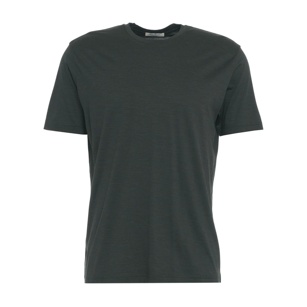 Stefan Brandt Groene Merino Jersey T-shirt Aw24 Black Heren