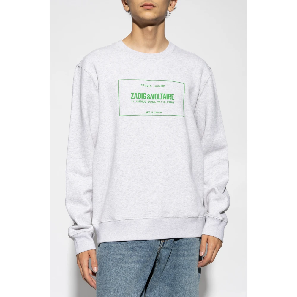 Zadig & Voltaire Sweatshirt Simba Insignia Gray Heren