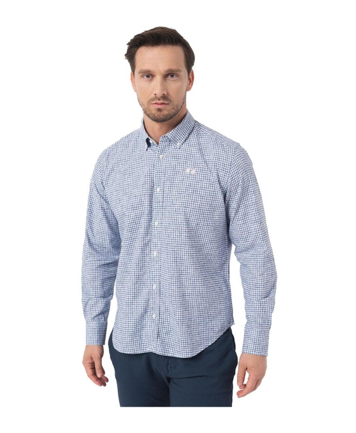 chemise-en-coton-a-carreaux-bleus-brodee