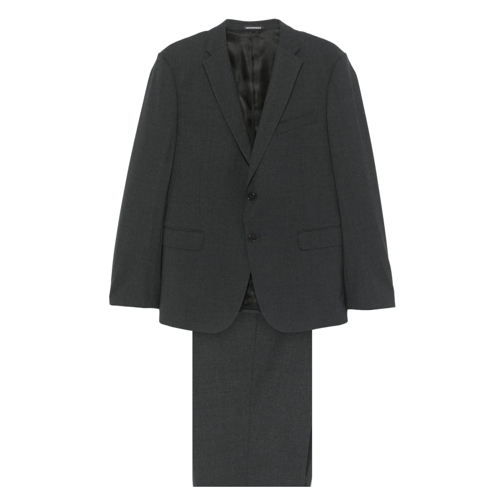 Emporio Armani Men's Gray Classic Wool Suit With 2 Buttons
