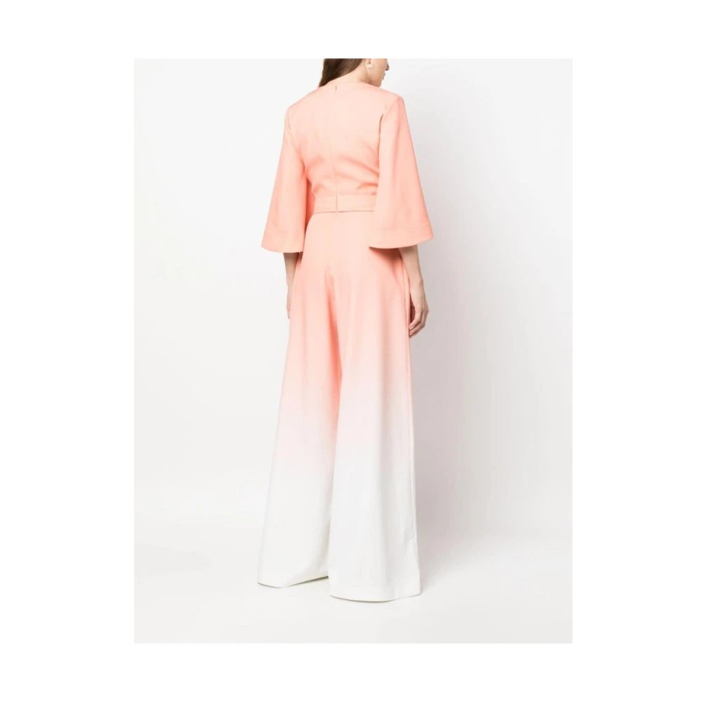 Elie Saab Zijden jumpsuit met gradient-effect Orange Dames