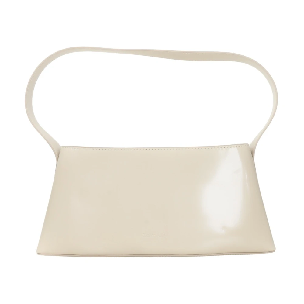 Calvin Klein Beige Schoudertas Eenvoudig en Essentieel Beige Dames