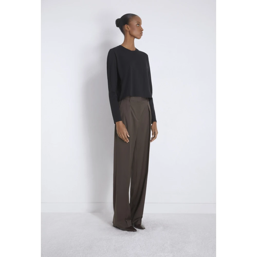 Loulou Studio Bruine wollen Sbiru broek Brown Dames