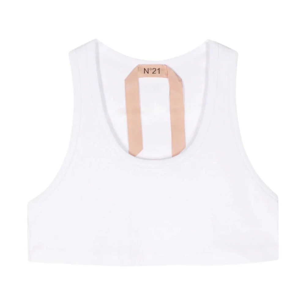 N21 Stijlvolle Jersey Top White Dames