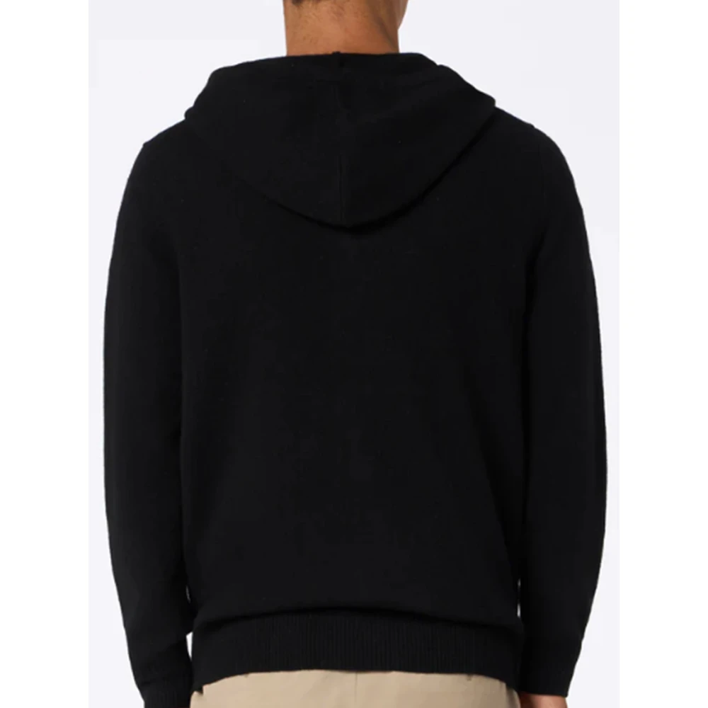 MC2 Saint Barth Zwarte Lamswollen Hoodie Black Heren