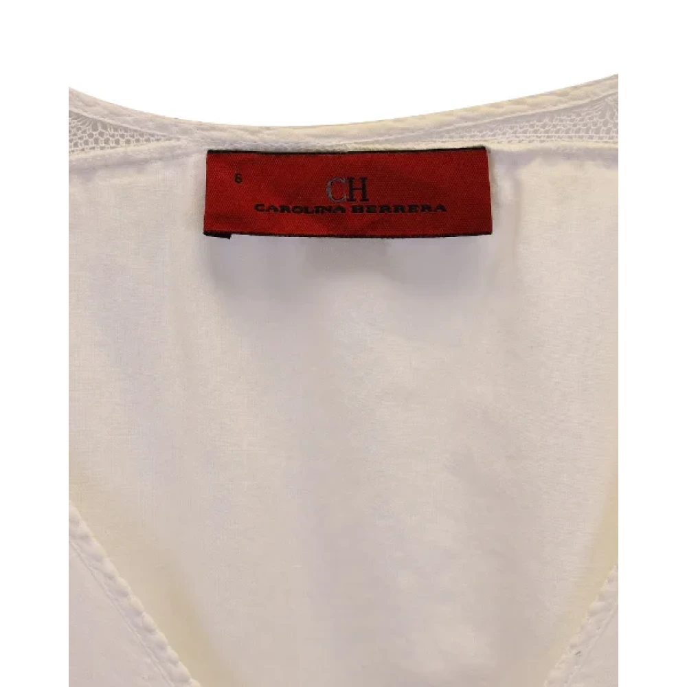 Carolina Herrera Pre-owned Cotton tops White Dames