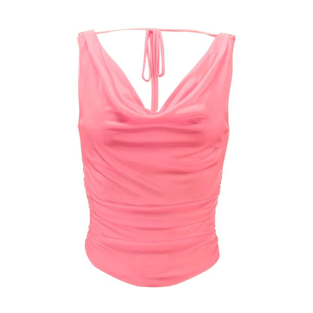 Aniye By Viscose Jersey Crop Top Lipstick Pink Dames