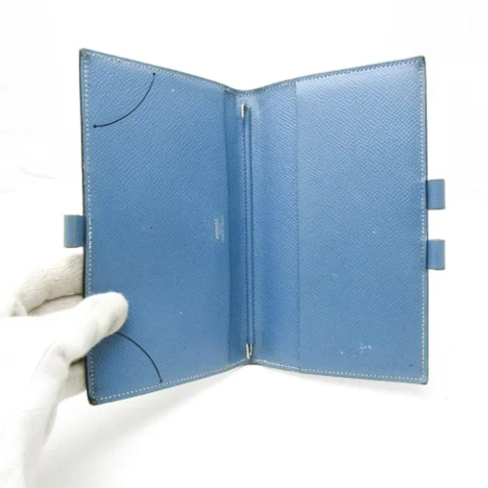 Hermès Vintage Pre-owned Leather wallets Blue Dames
