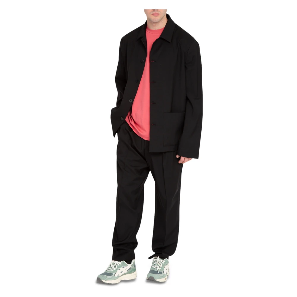 Costumein Fijne Wol Overshirt Black Heren