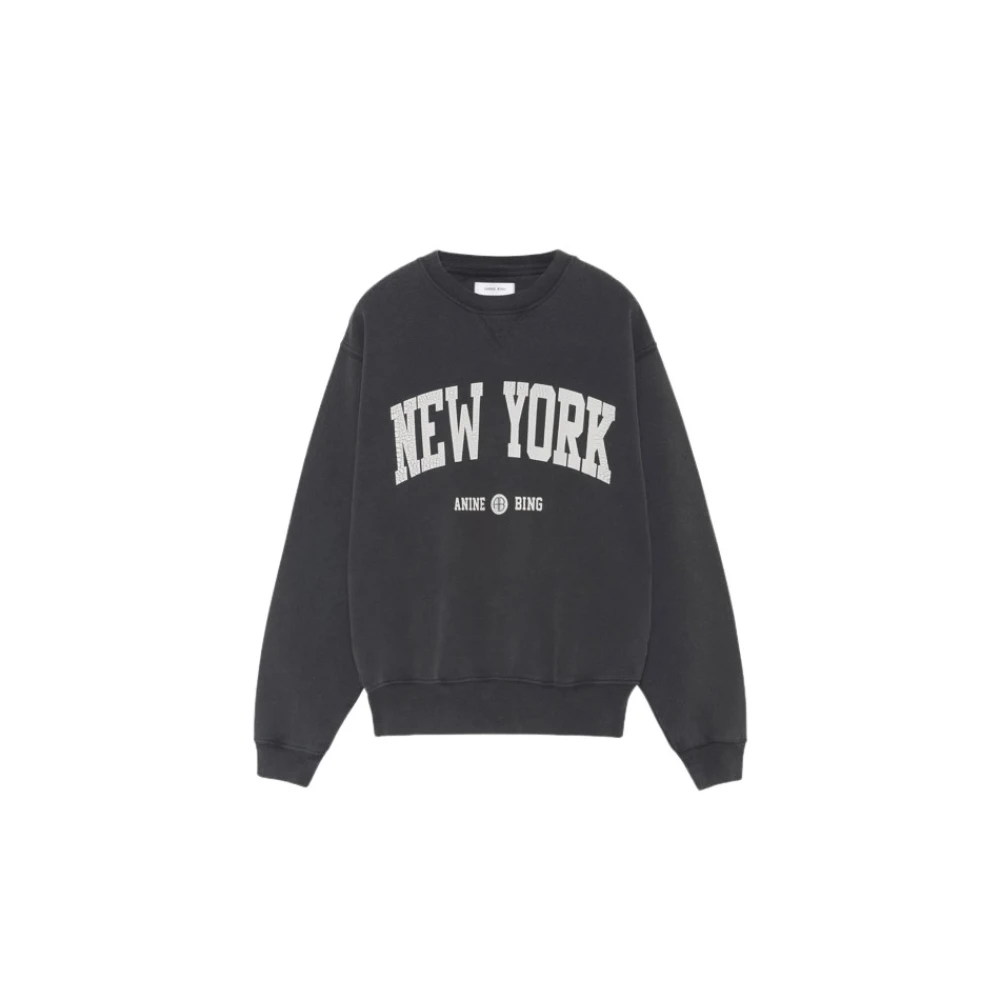 Anine Bing New York University Sweater Contrast Print Black Dames