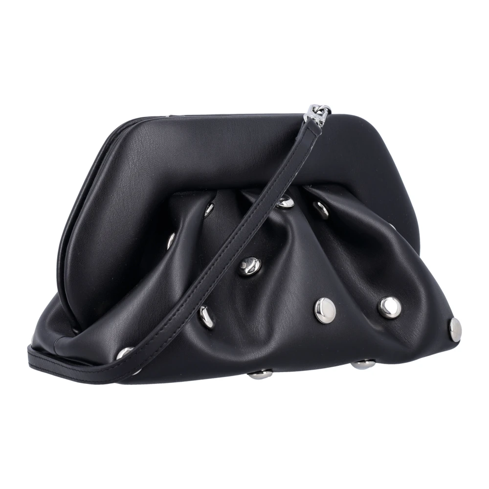 THEMOIRè Zwarte Eco Lederen Kralen Clutch Black Dames