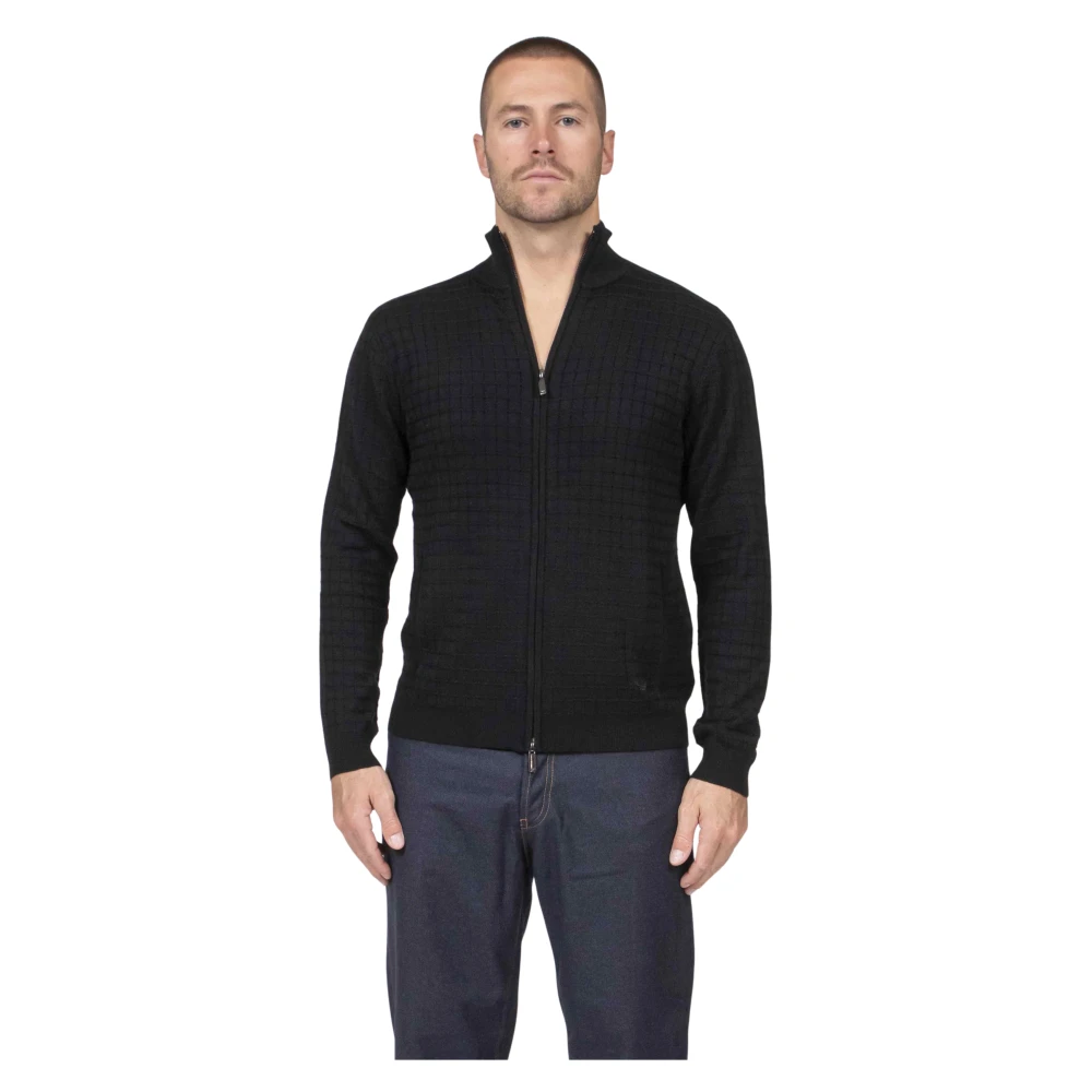 Emporio Armani Herren Schwarz Strickwaren, K, Sgröße: