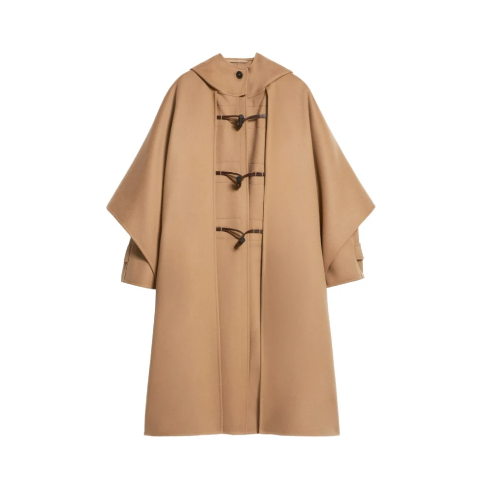 Weekend Oversized Ull Cape Kappa med Huva Brown, Dam