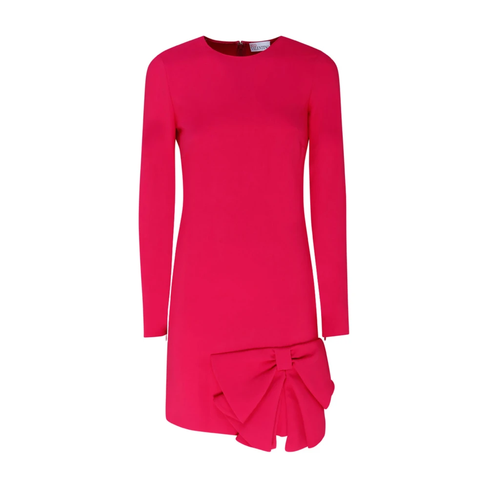 Red Valentino Women's Pink Short Dresses, 2XS, Fuchsia Bow Detail Dress