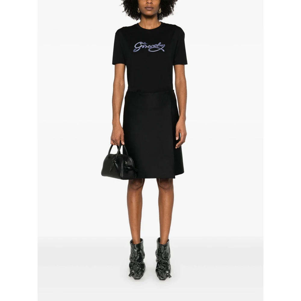Givenchy Snake Logo T-shirt met ronde hals Black Dames