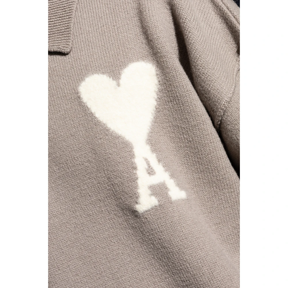 Ami Paris Polo trui Gray Heren