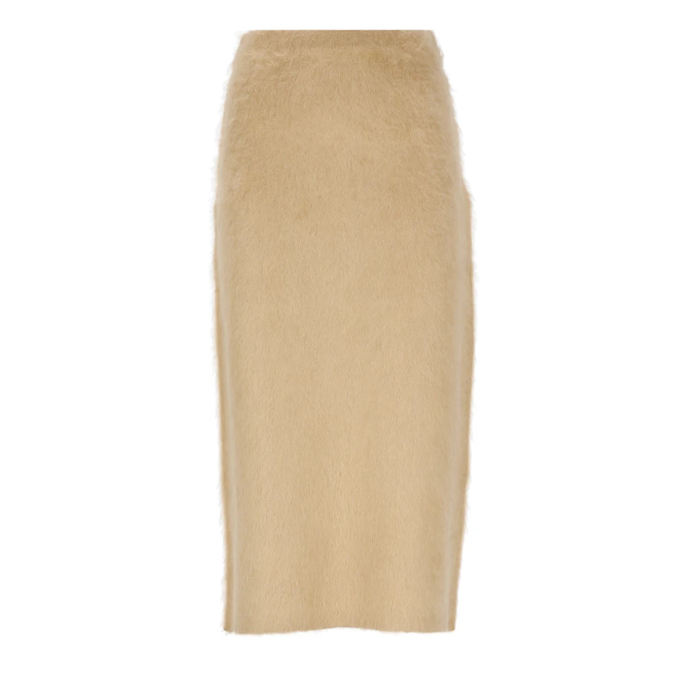 Fabiana Filippi Beige Wol Elastische Taille Rok Beige Dames