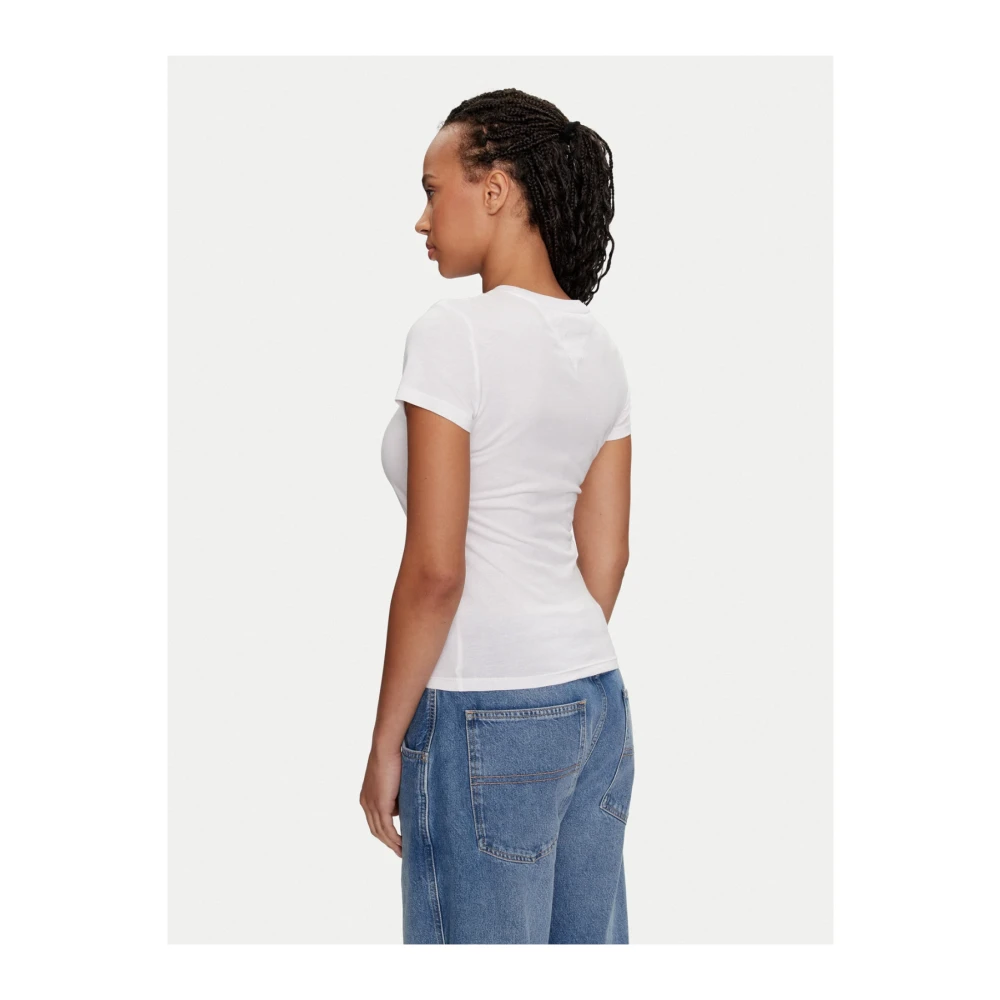 Tommy Jeans Print Logo Slim Fit T-Shirt White Dames