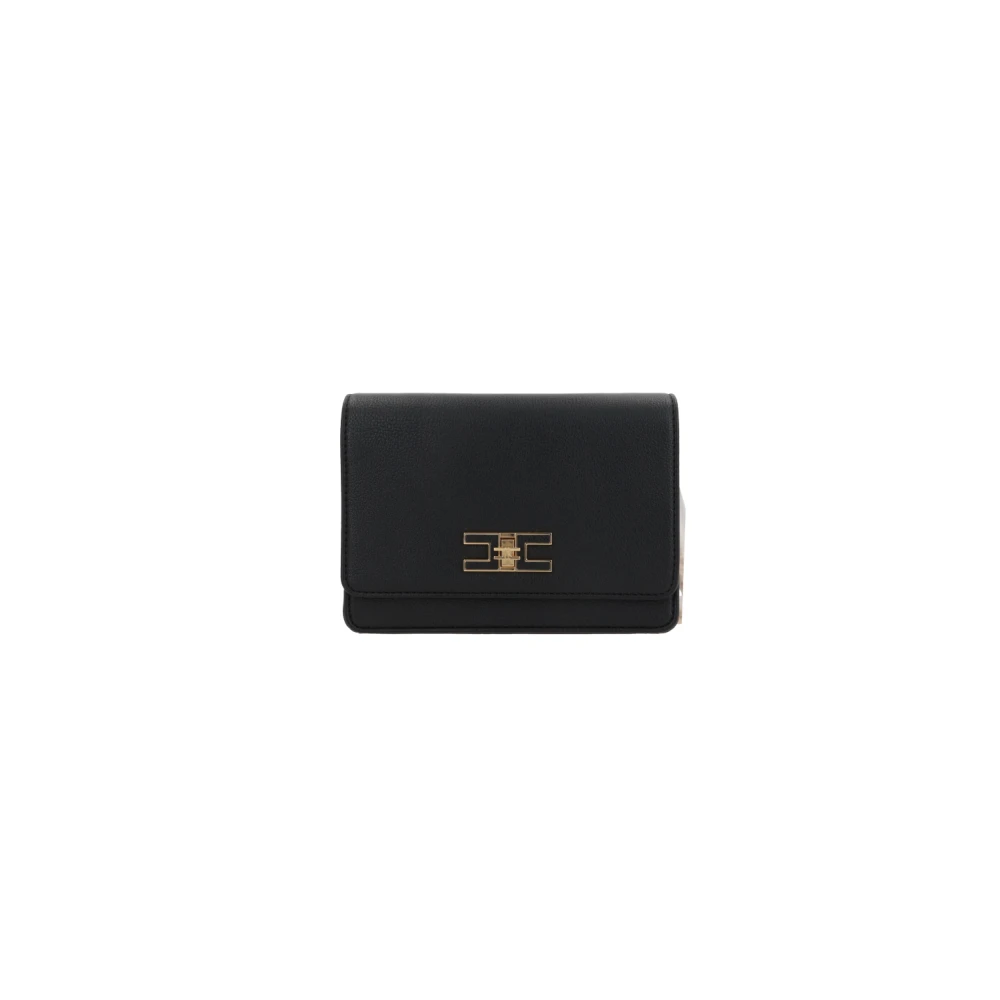 Elisabetta Franchi Zwarte Crossbody Tas van Kunstleer Black Dames