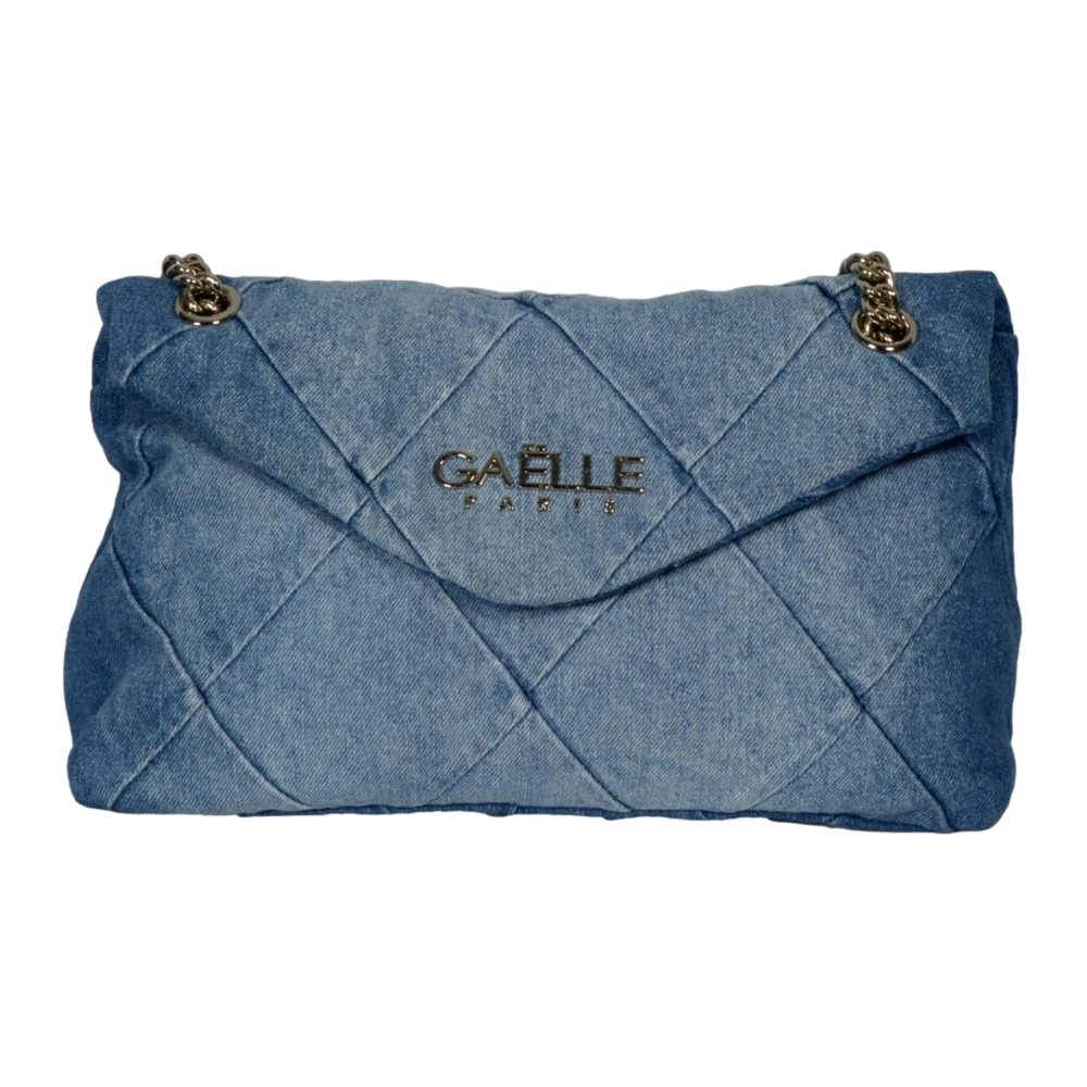 Gaëlle Paris Denim Gewatteerde Schoudertas Compact Ontwerp Blue Dames