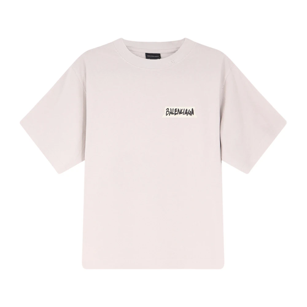 Balenciaga Women's White Masking Tape T-Shirt Medium Fit - T-Shirts - M - Tops