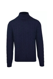 Niebieski Wełniany Sweter dla Mężczyzn